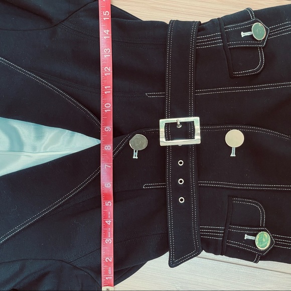 Cache Contour Collection Belted Jacket Black Sz S - Picture 15 of 16